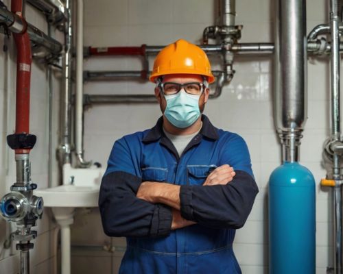 a plumber in his PPE